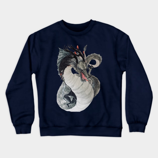 Chinese Black Dragon God Crewneck Sweatshirt by MaknArt